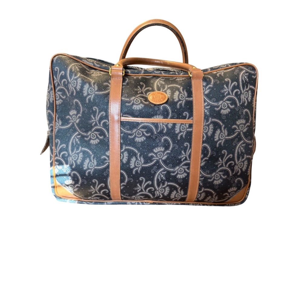 Luij Italy Tote  Large Black Brown Excellent Vintage Paisley‎ Laptop Bag